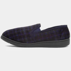 Edward Mens Navy Wider Fit Full Slipper*Jo & Joe Fashion