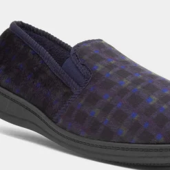 Edward Mens Navy Wider Fit Full Slipper*Jo & Joe Fashion