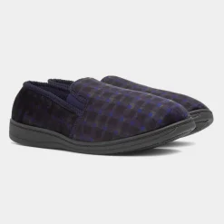 Edward Mens Navy Wider Fit Full Slipper*Jo & Joe Fashion