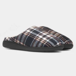 Falkirk Mens Navy Tartan Mule Slipper*Jo & Joe Sale