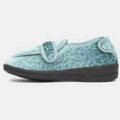 Grace Womens Teal Wider Fitting Slipper*Jo & Joe New