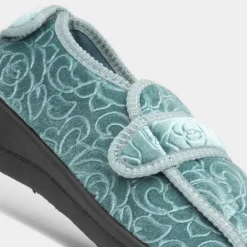 Grace Womens Teal Wider Fitting Slipper*Jo & Joe New