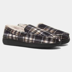 Livingston Mens Navy Moccasin Slipper*Jo & Joe Best