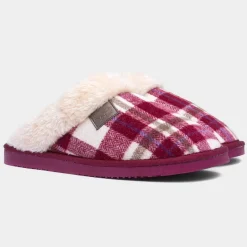 Shetland Womens Red Mule Slipper*Jo & Joe Fashion