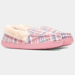 Thistle Womens Pink Tartan Moccasin*Jo & Joe Online