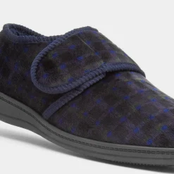 Vernon Mens Navy Wider Fitting Slipper*Jo & Joe Hot