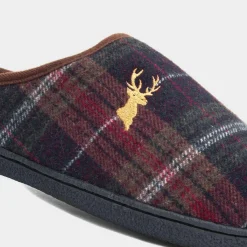 Wharfedale Mens Brown Tartan Mule*Jo & Joe Online