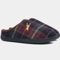 Wharfedale Mens Brown Tartan Mule*Jo & Joe Online