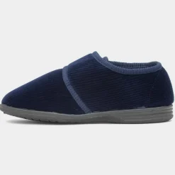 Zak Mens Navy Wider Fitting Slipper*Jo & Joe Online