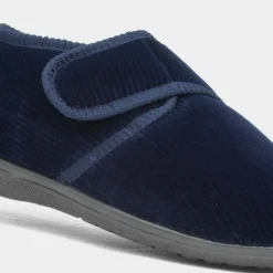 Zak Mens Navy Wider Fitting Slipper*Jo & Joe Online