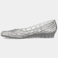 Christabel Womens Silver Glitter Jelly Shoe*JuJu Hot