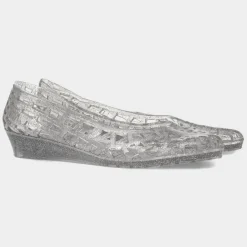 Christabel Womens Silver Glitter Jelly Shoe*JuJu Hot