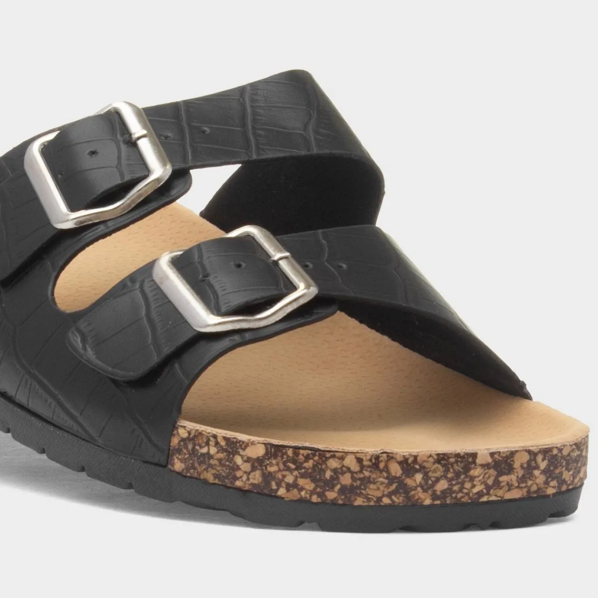 Abby Womens Double Buckle Mule Sandal*Krush Discount