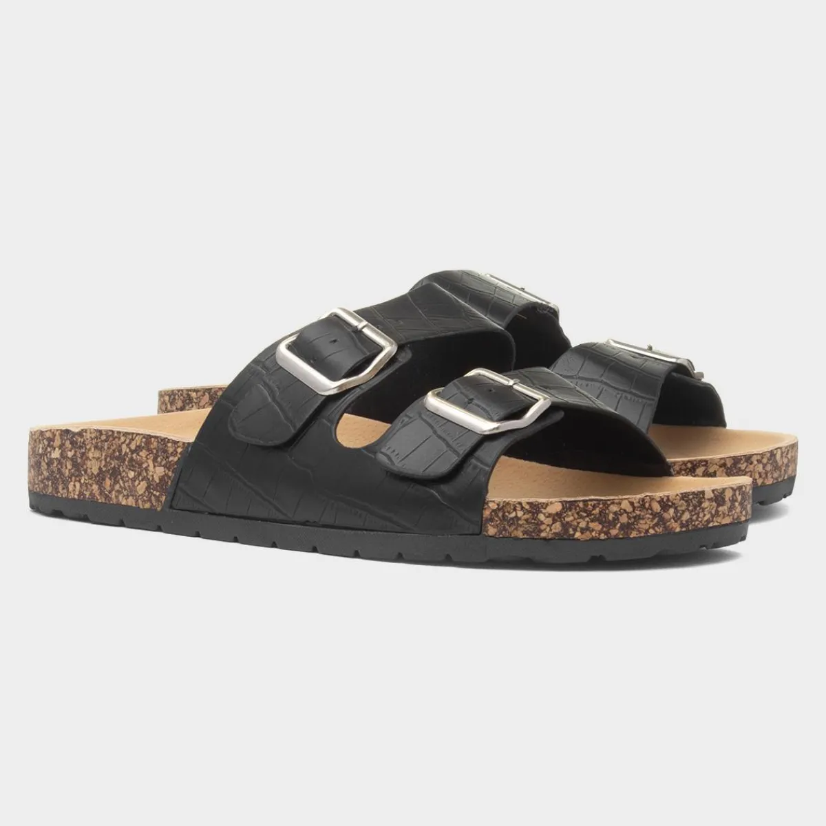 Abby Womens Double Buckle Mule Sandal*Krush Discount