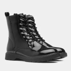 Claire Womens Black Patent Ankle Boot*Krush Fashion