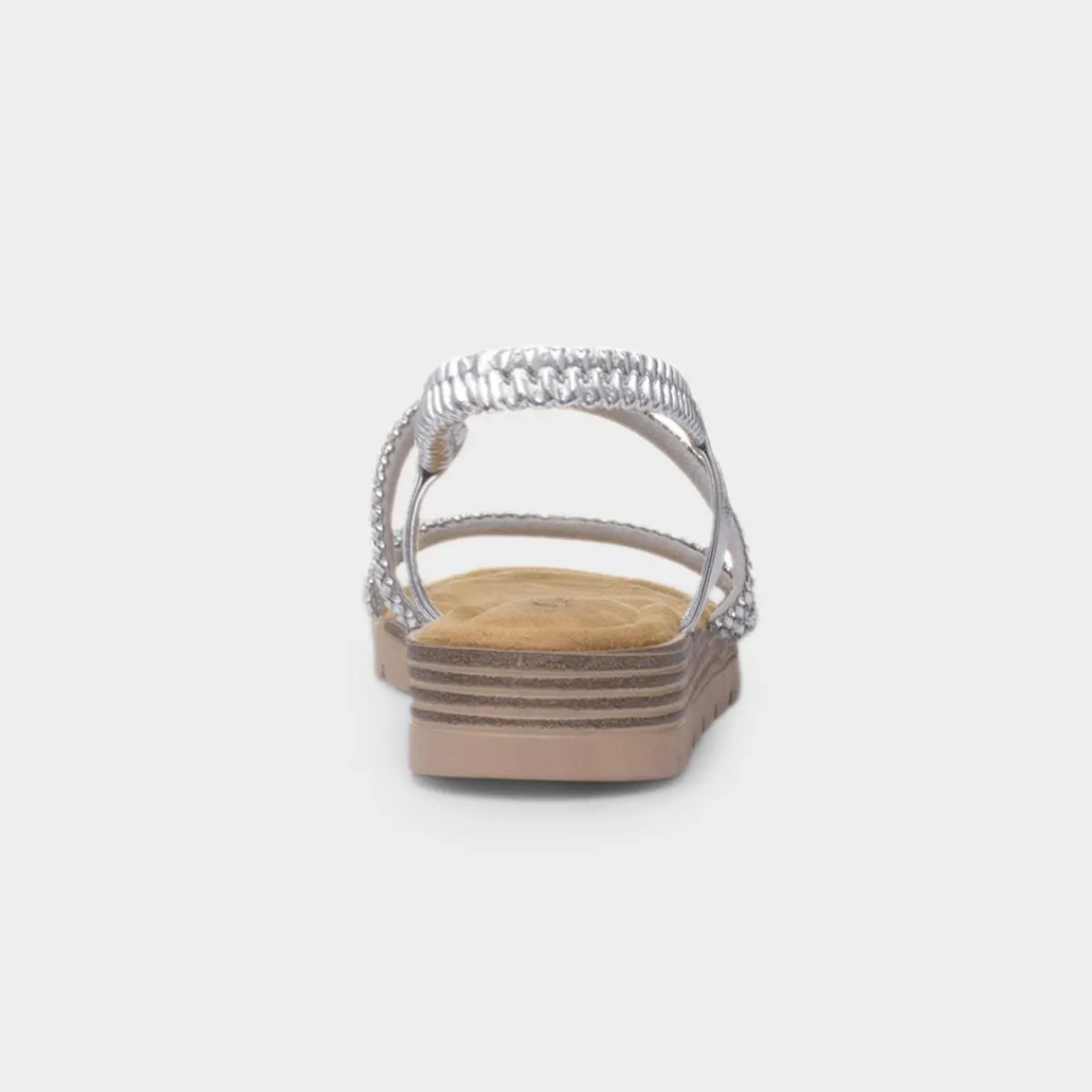 Erica Womens Silver Strappy Sandal*Krush Outlet