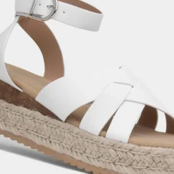 Gabriella Womens White Wedge Sandal*Krush Best