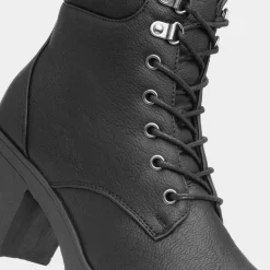 Juliette Womens Black Lace Up Heeled Boot*Krush Clearance