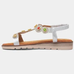 Kaitlin Womens Silver Gem Sandal*Krush Best