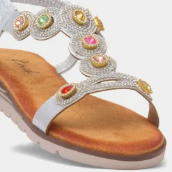 Kaitlin Womens Silver Gem Sandal*Krush Best