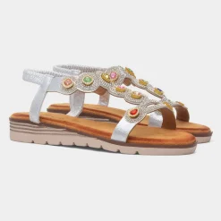 Kaitlin Womens Silver Gem Sandal*Krush Best