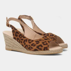 Mae Womens Leopard Wedge Sandal*Krush Clearance