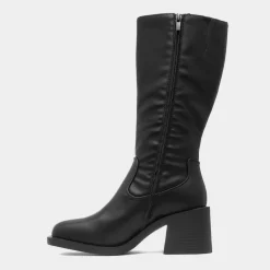 Michelle Womens Black Block Heel Calf Boot*Krush Sale