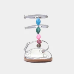 Sandy Womens Silver Strappy Sandal*Krush Best
