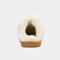 Womens Chestnut Faux Fur Lined Mule Slipper*Krush Online