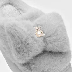 Womens Teddy Bear Mule Slipper*Krush Outlet
