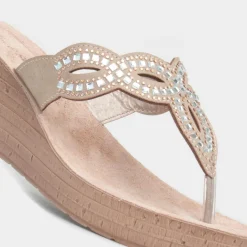 Ancona Womens Beige Wedge Sandal*Lilley & Skinner Outlet