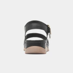 Corsica Womens Black Wedge Sandal*Lilley & Skinner New