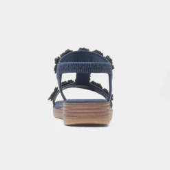 Cyprus Womens Navy Flower Sandal*Lilley & Skinner Fashion