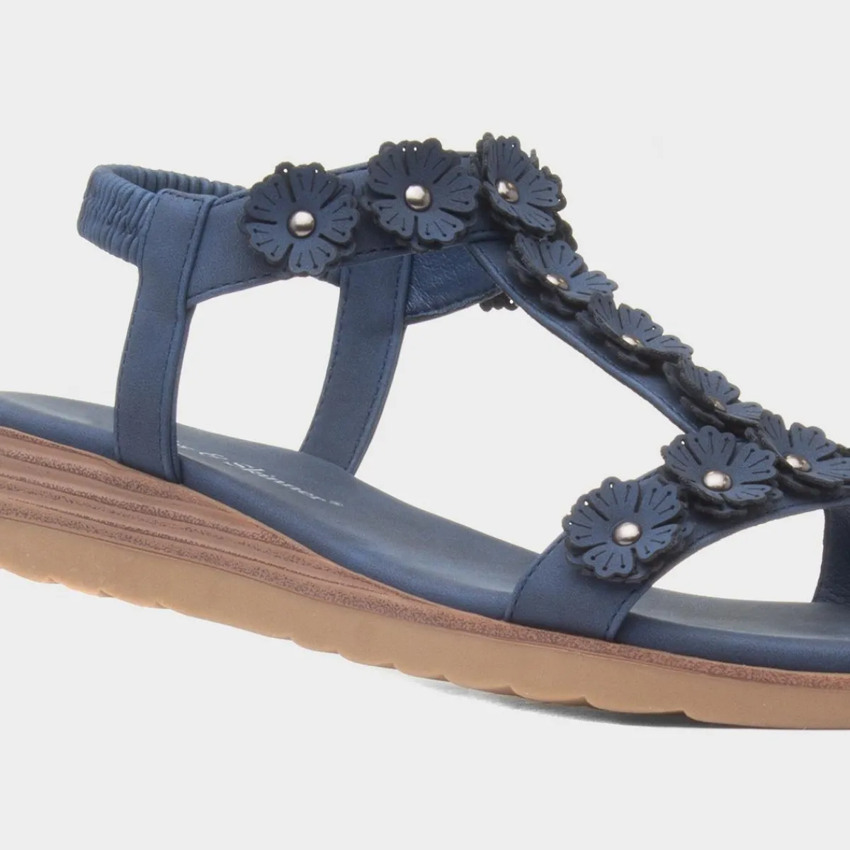 Cyprus Womens Navy Flower Sandal*Lilley & Skinner Fashion