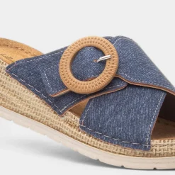 San Marino Womens Blue Sandal*Lilley & Skinner Hot
