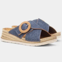 San Marino Womens Blue Sandal*Lilley & Skinner Hot