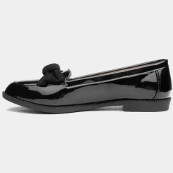 Anita Womens Black Patent Loafer with Bow*Lilley Outlet