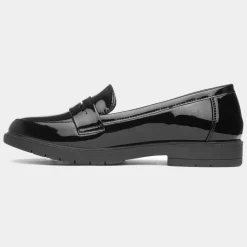 Annie Womens Black Patent Loafer*Lilley Fashion