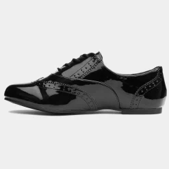 April Womens Black Brogue Shoe*Lilley Fashion