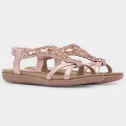 Candace Girls Rose Diamante Sandal*Lilley Outlet
