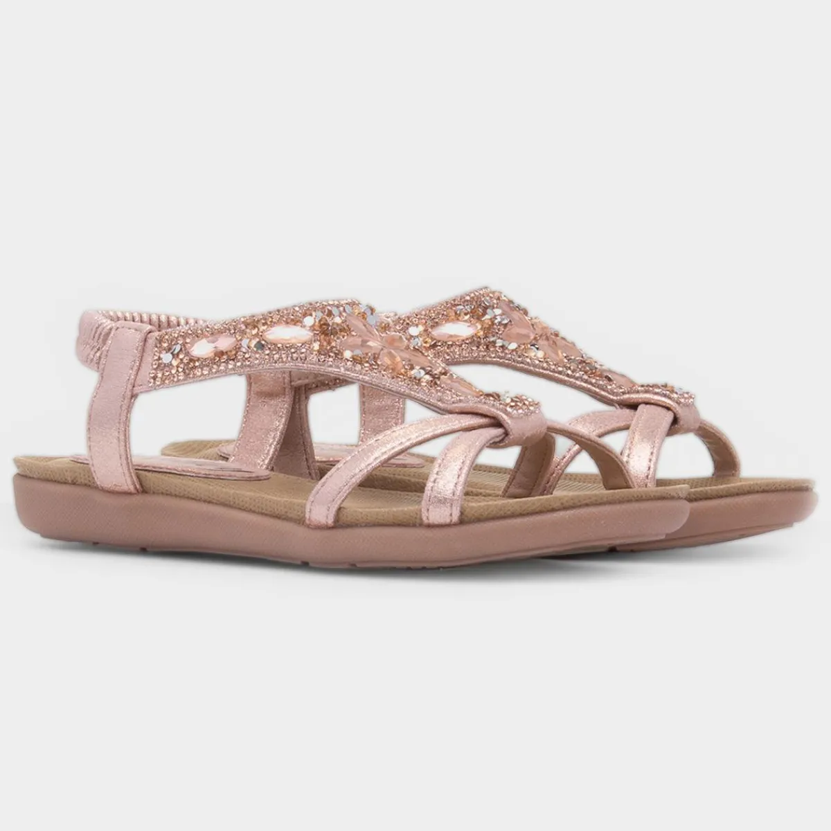Candace Girls Rose Diamante Sandal*Lilley Outlet