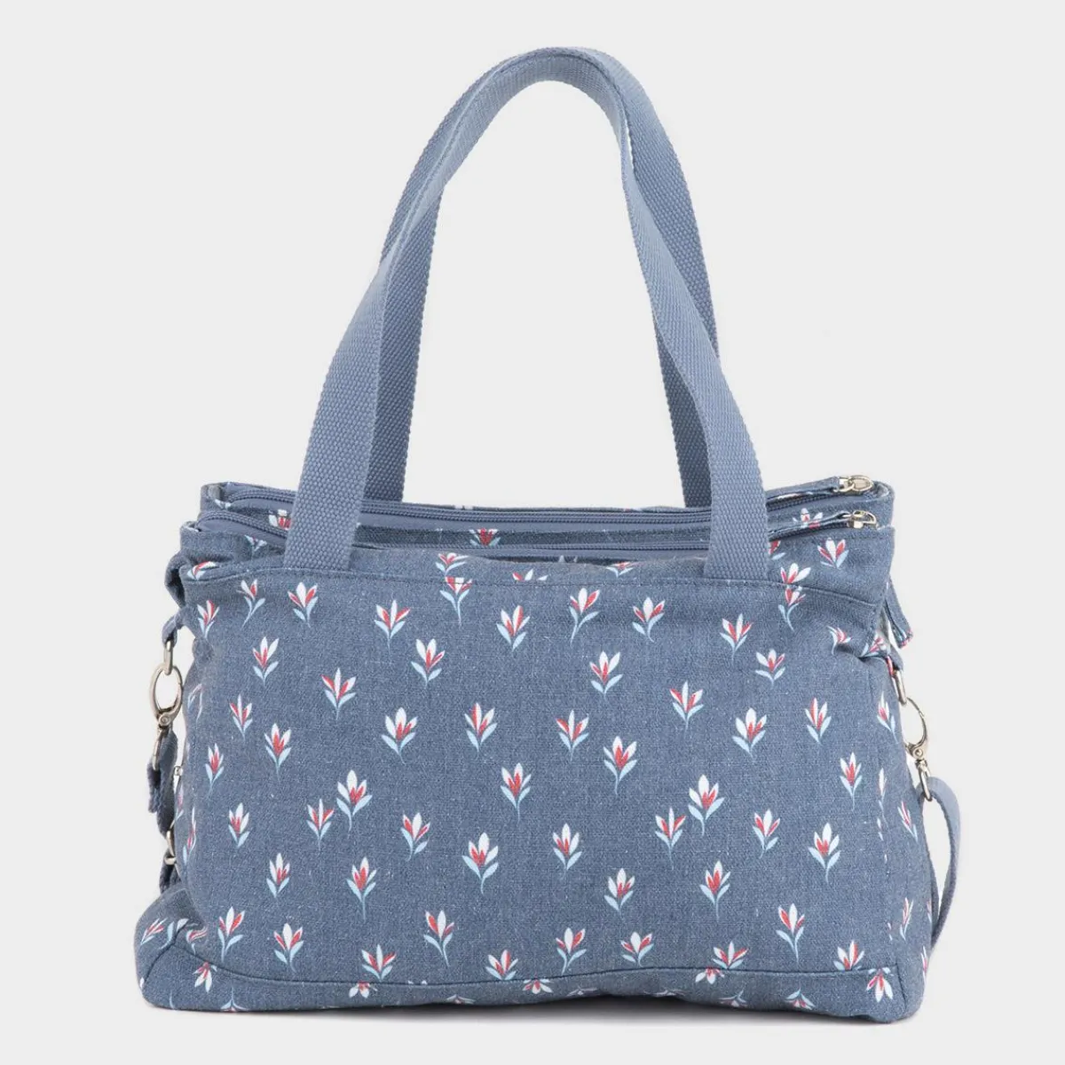 Carmen Womens Denim Blue Floral Bag*Lilley Discount