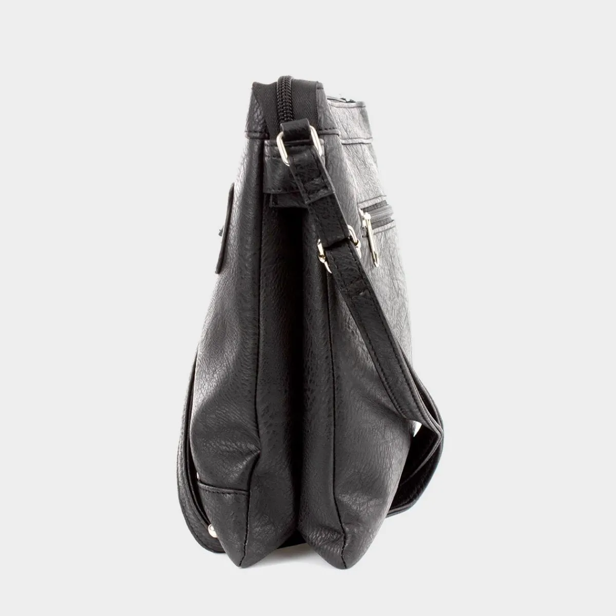 Connie Black Zip Detail Handbag*Lilley Fashion