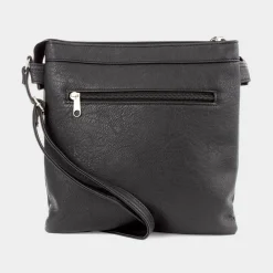 Connie Black Zip Detail Handbag*Lilley Fashion