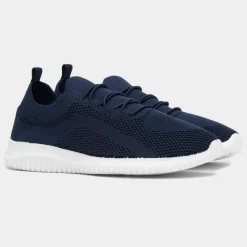 Darcy Womens Navy Knitted Casual Shoe*Lilley Clearance