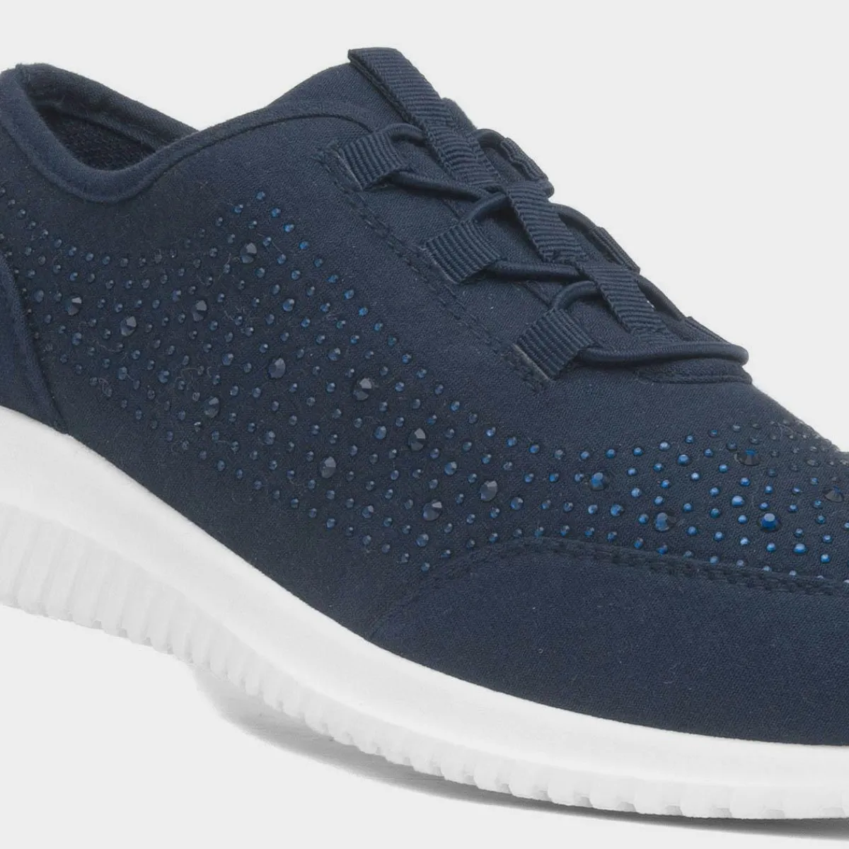 Darlene Womens Navy Diamante Casual Shoe*Lilley Fashion