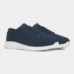 Darlene Womens Navy Diamante Casual Shoe*Lilley Fashion
