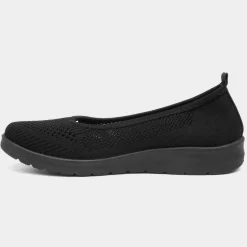 Denise Womens Black Casual Ballerina*Lilley Clearance
