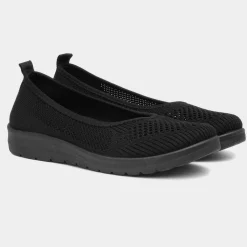 Denise Womens Black Casual Ballerina*Lilley Clearance