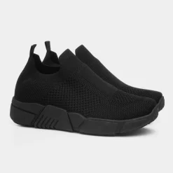 Dixie Womens Black Knitted Casual Shoe*Lilley New